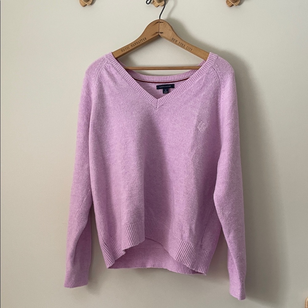 Tommy Hilfiger pink  V-Neck Sweater